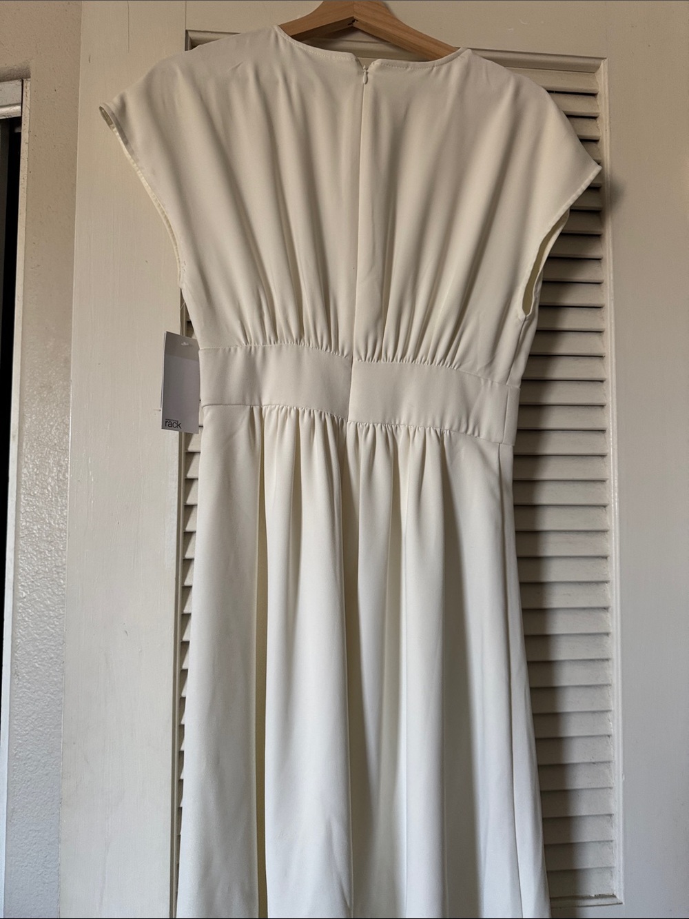Nordstrom Cream Maxi Dress with Gathered Waist - Picture 6 of 8